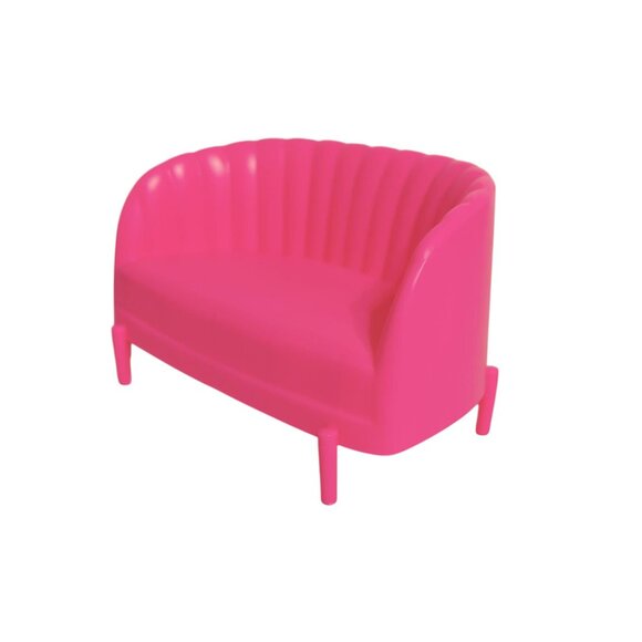 Barbie Dreamhouse Dollhouse  Pink Couch Sofa Replacement Part HMX10 - Picture 2 of 4